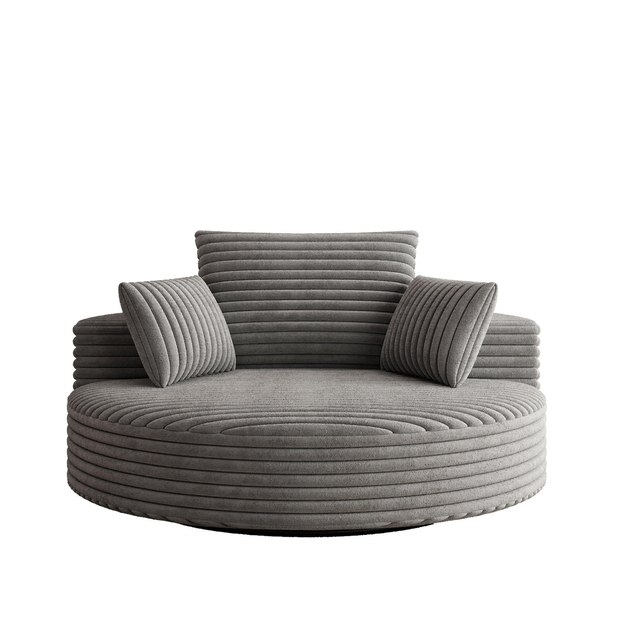 Corduroy Chenille Foam Single Swivel Chair