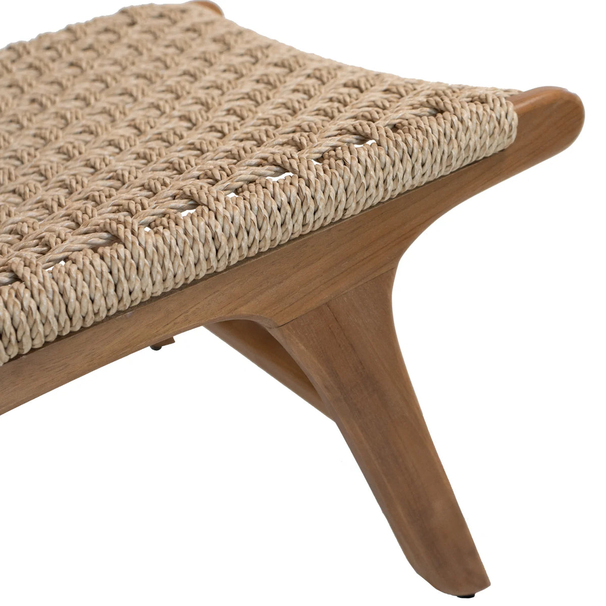 Fauteuil lounge rustique en teck tressé – extérieur