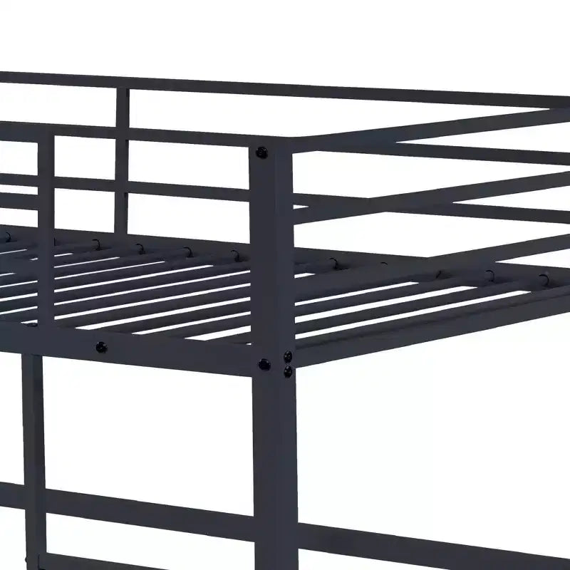 Metall-Hochbett Twin mit Schutzgittern und flacher Leiter