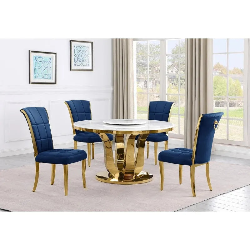 Ensemble de salle à manger rond Best Quality Furniture D325-SC324-7 de 5 pièces