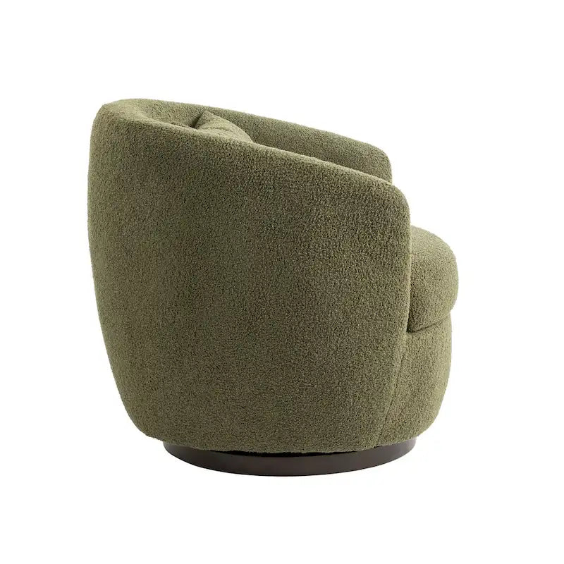 Upholstered Swivel Barrel Armchair with Storage Modern Living Room Side Chair for Bedroom/Office/Reading Spaces