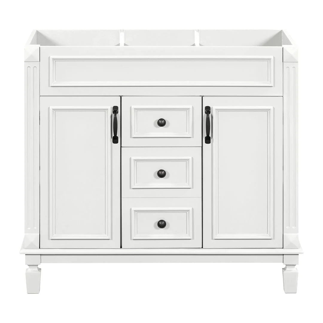 36'' Modern Bathroom Vanity with Top Sink and Mirror Cabinet,2 Doors and 2 Drawers