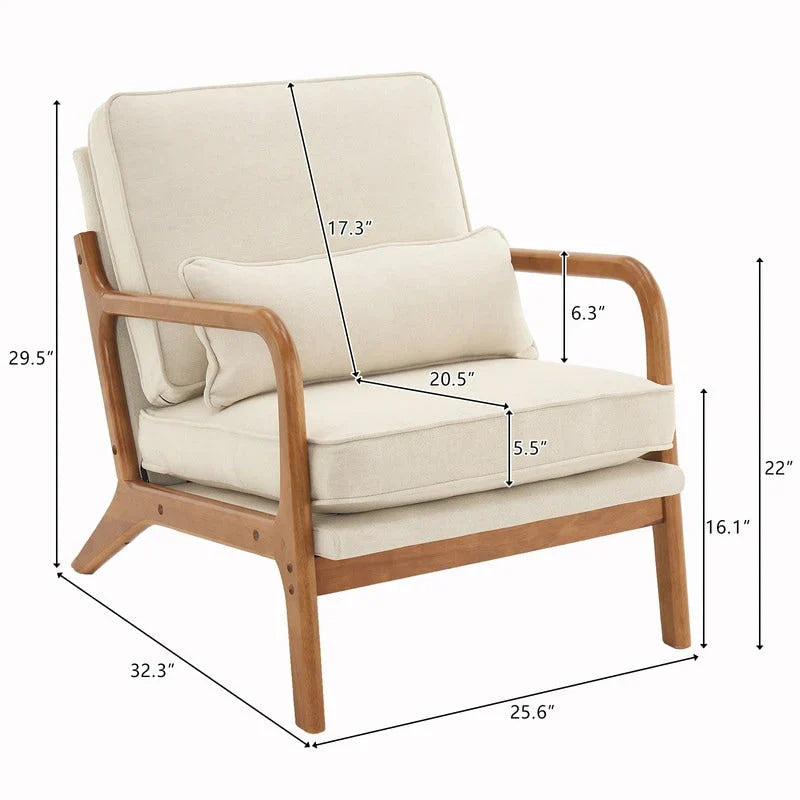 Fauteuil d’appoint rembourré moderne du milieu du siècle