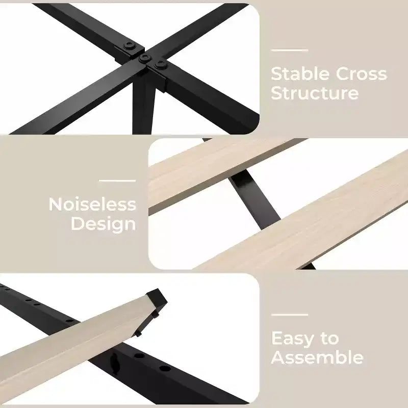 CuisinSmart corduroy bedframe met hoofdbord, gestoffeerd platformbed met 4 opbergladen en houten lattenbodem