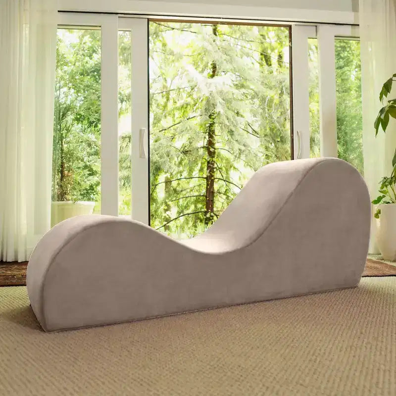 Avana elegante Chaiselongue für Yoga – in den USA gefertigt – ideal für Dehnübungen, Entspannung, Training und mehr, 60T x 18B x 26H Zoll, Hellgrau