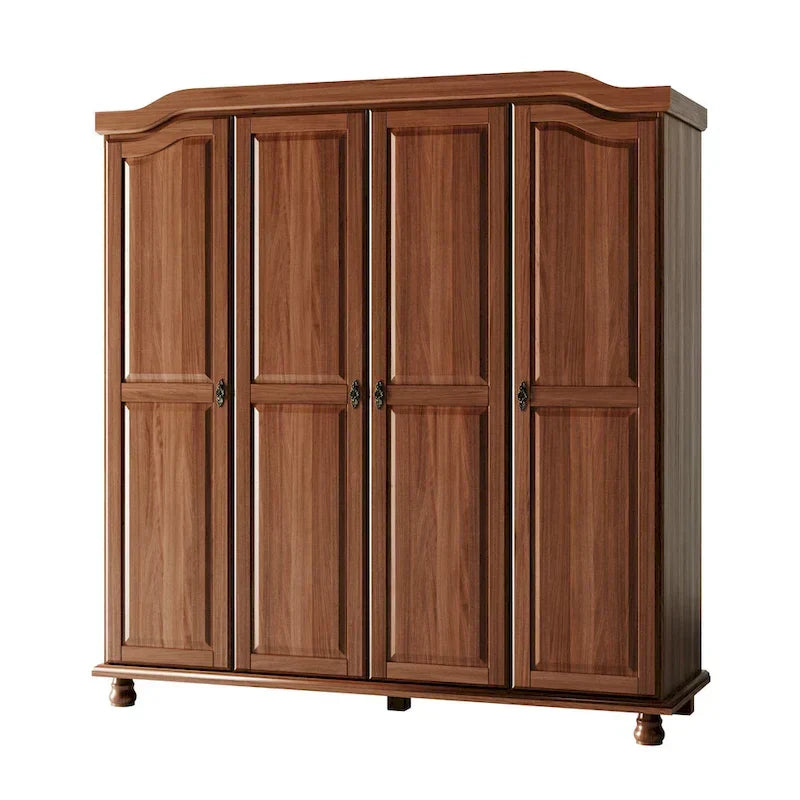 Palace Imports Kyle-kledingkast met 4 deuren, 100% massief hout, met deuren van massief hout of spiegeldeuren