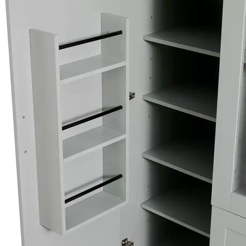 Garde-manger de cuisine autoportant Whisen de 180 cm de hauteur, grande armoire de rangement pour salle à manger avec 6 portes et étagères réglables