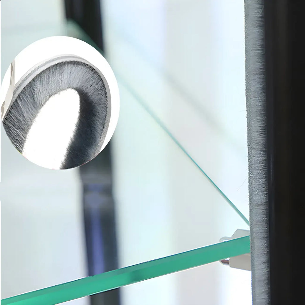 Moderine rechteckige Vitrine aus schwarzem Glas