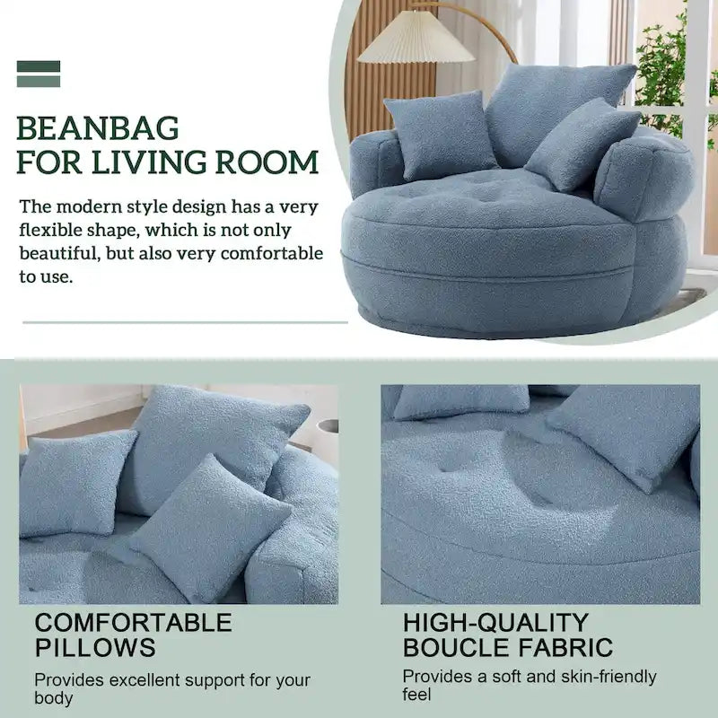 Fauteuil rond paresseux ?C blanc/bleu/gris/jaune/orange/rouge rosé/bleu marine/vert, une ou deux places