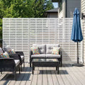 Panneau d’intimité extérieur blanc naturel MAYEERTY 72x47, ensemble de 6 pièces, séparateur pliant naturel pour cour et jardin