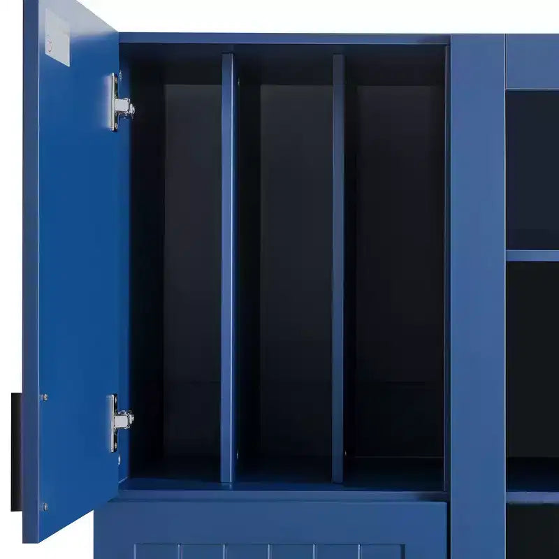 Garde-manger de cuisine autoportant Whisen de 180 cm de hauteur, grande armoire de rangement pour salle à manger avec 6 portes et étagères réglables