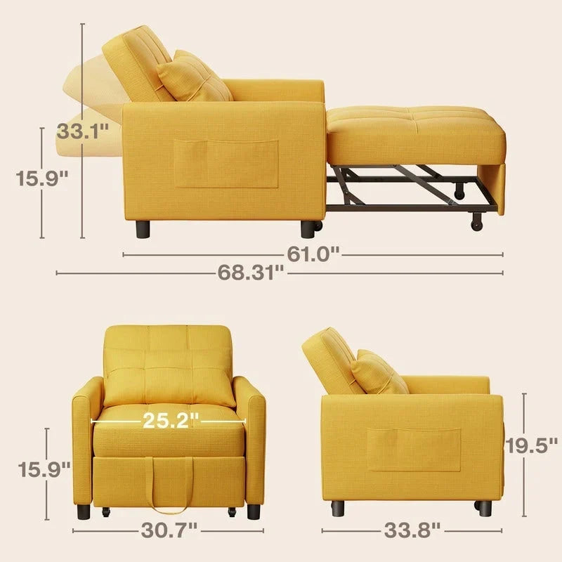 3 az 1-ben állítható alvókanapé, kihúzható fotelkanapé, átalakítható összecsukható ágy nappaliba