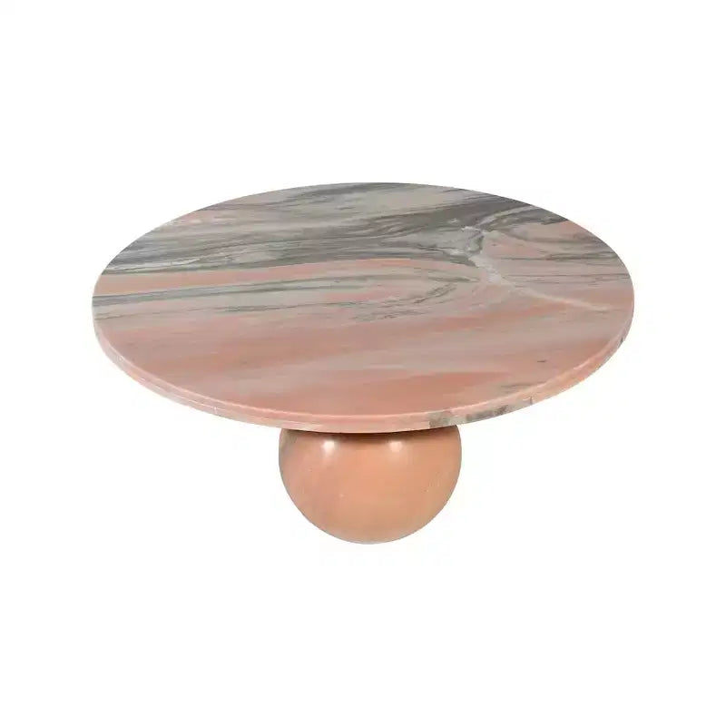 Mesa de centro redonda de mármol con patas esféricas, multicolor, para 4 personas??