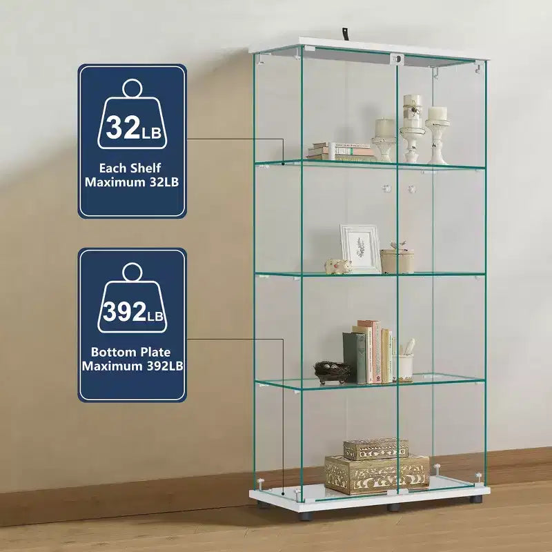 Vitrine d’exposition en verre de 64,5 x 32 avec serrure