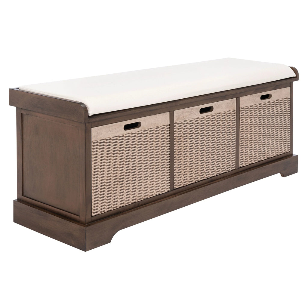 SAFAVIEH Fiorello minderli, 3 çekmeceli depolama pufu - 47.3 W x 15 L x 19 H - 47Wx15Dx19H