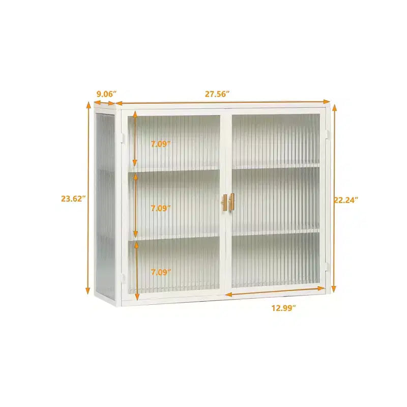 Okak moderne wandkast met 2 deuren, 3 vakken, glazen deuren, voor hal/eetkamer/woonkamer/keuken