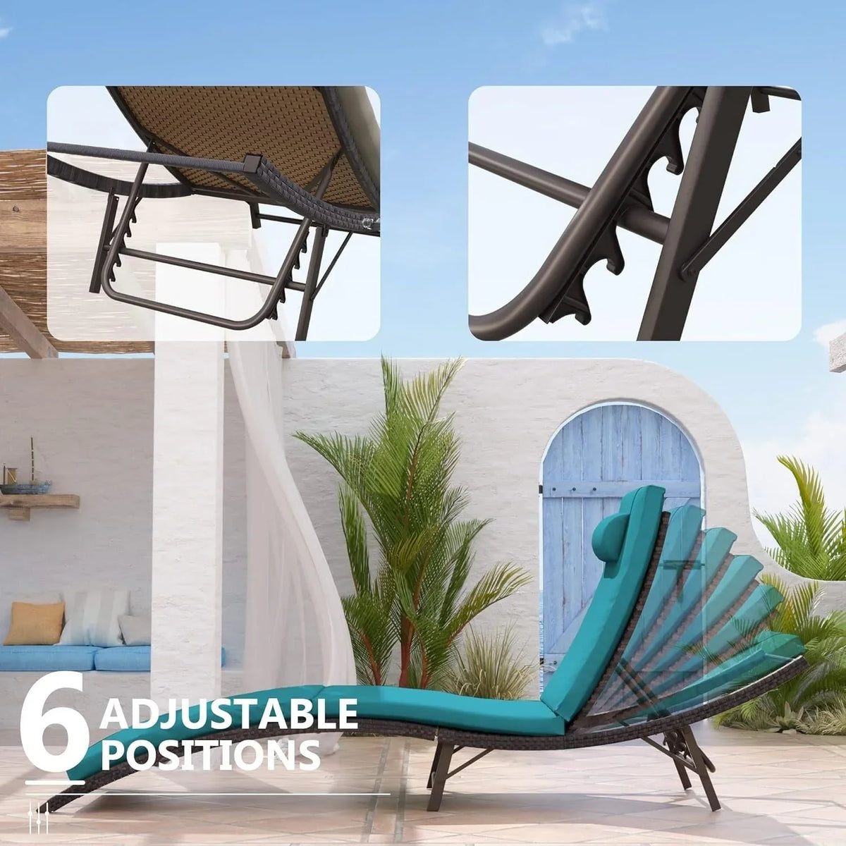 Ensemble de 3 chaises longues d’extérieur Kullavik