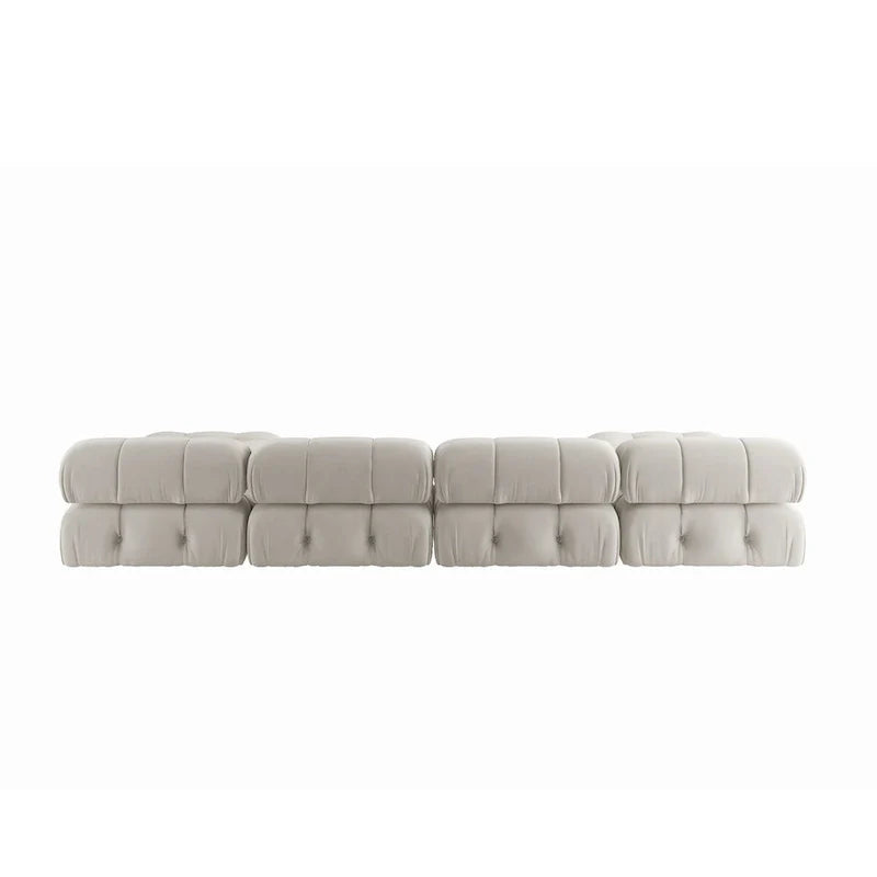 138 modulaire omkeerbare hoekbank, U-vormige minimalistische fluwelen bank