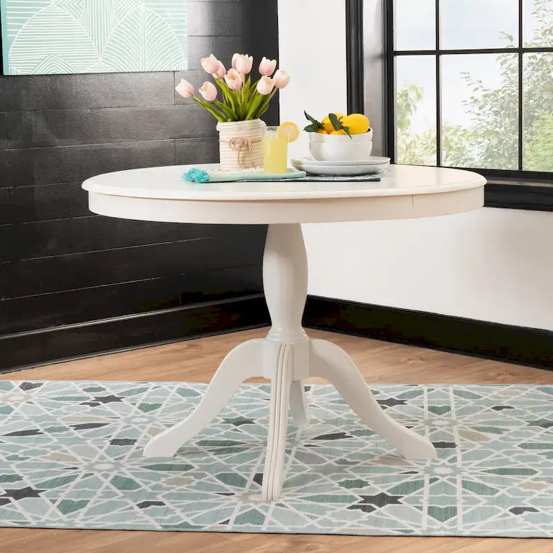 Table piédestal ronde en bois massif