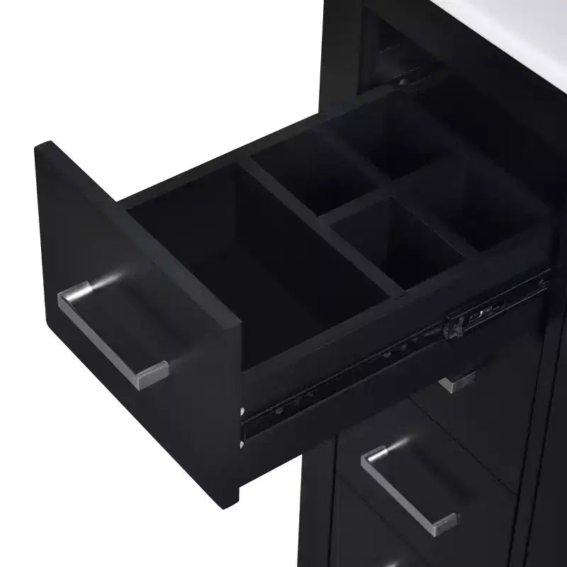 Meuble-lavabo de salle de bains simple de 30 pouces avec meuble et 3 tiroirs ??Noir / Bleu / Vert / Indigo / Blanc