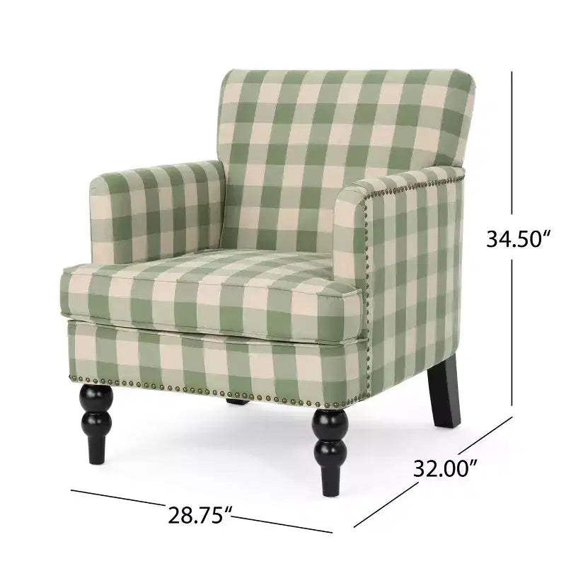 Fauteuil club contemporain Harrison de Christopher Knight Home, rembourré en tissu avec bordure cloutée