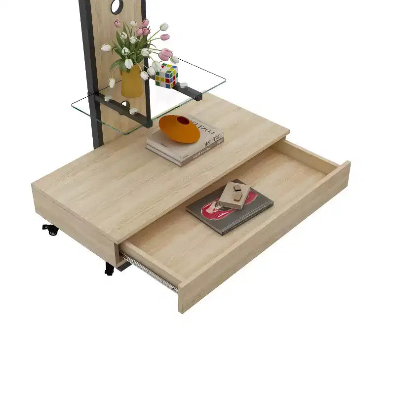 TV-Ständer für 32–75-Zoll-Fernseher, höhenverstellbarer mobiler TV-Wagen mit Schublade und Rollen für Wohnzimmer, Schlafzimmer und Büro – ModernLuxe