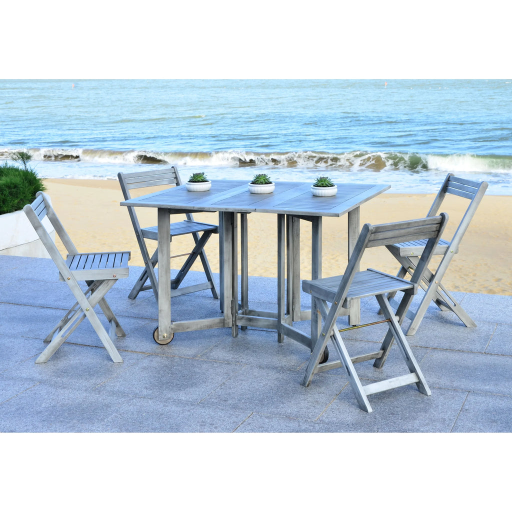 SAFAVIEH Brandy 5-delige tuinmeubelset met eettafel - 43B x 35D x 29H