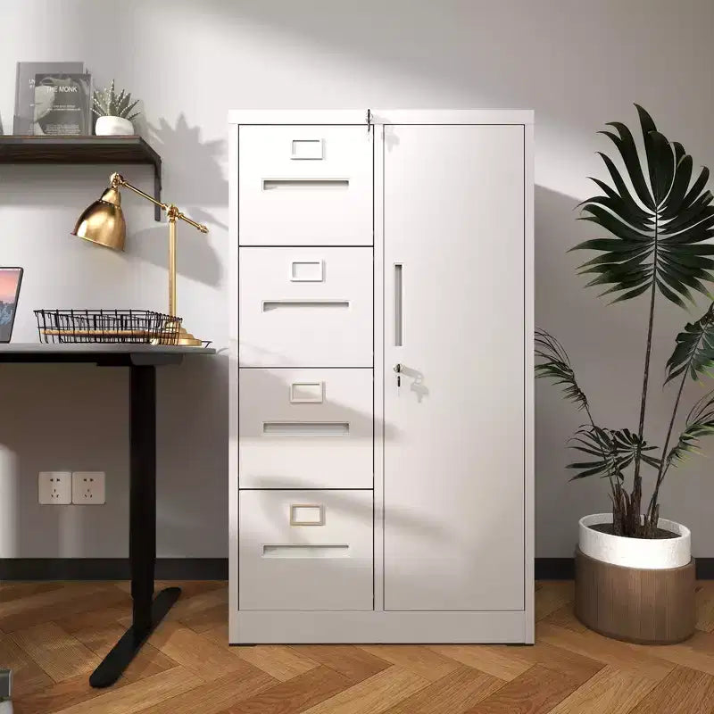 Classeur vertical de rangement en métal avec serrure, armoire à dossiers en acier à 4 tiroirs