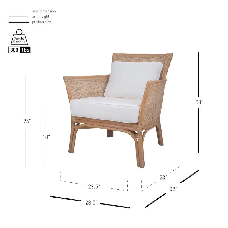 Tatum-accentsstoel van rotan