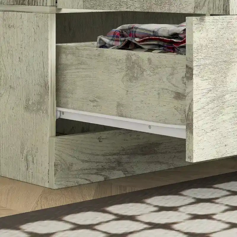 Armoire-penderie blanche de 59 po de large, grande armoire autoportante
