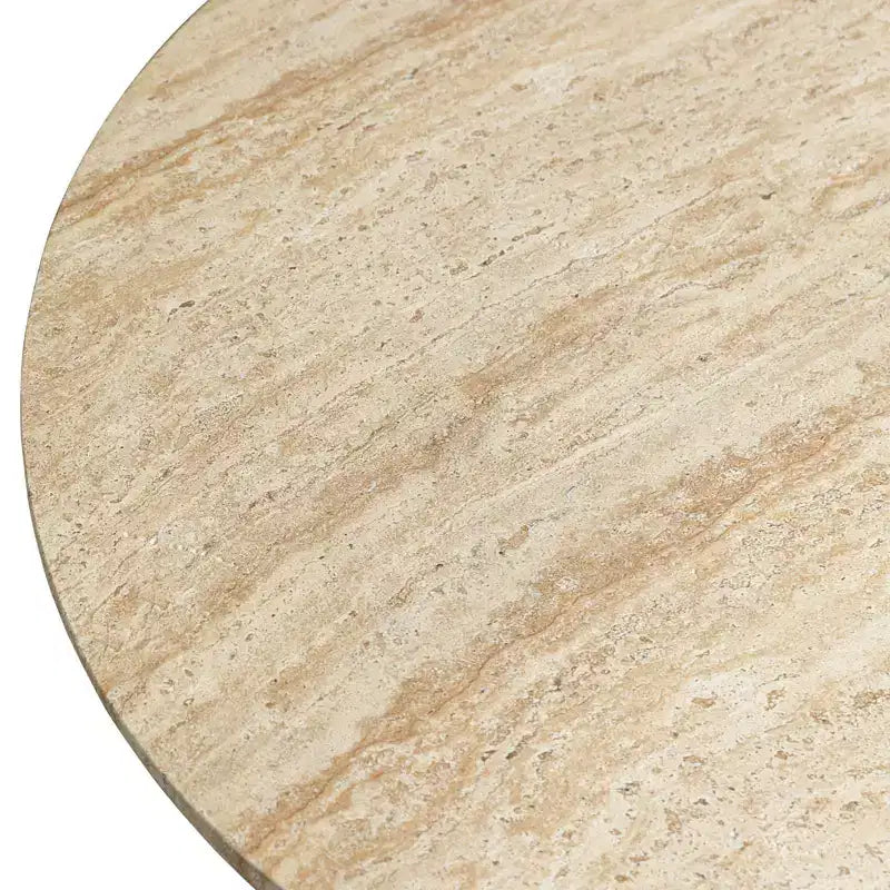 Mesa de centro redonda con pedestal de piedra de fibra, mesa decorativa esculpida para interiores y exteriores con almohadillas antideslizantes