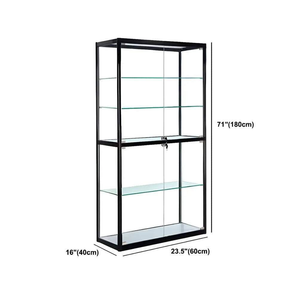 Moderine rechteckige Vitrine aus schwarzem Glas