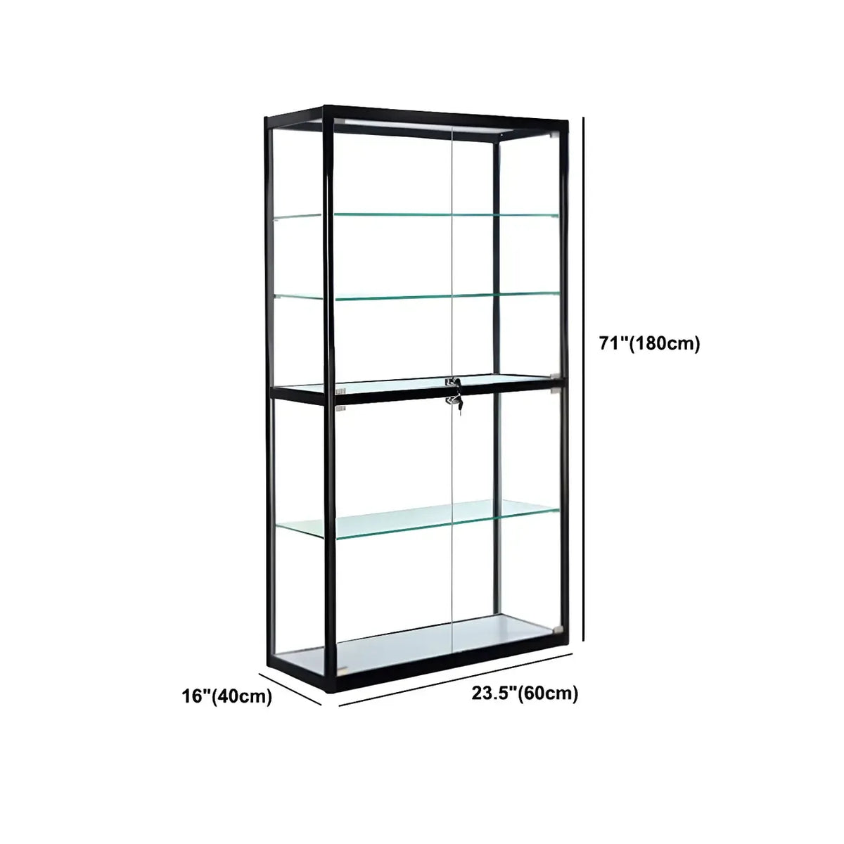 Moderine rechteckige Vitrine aus schwarzem Glas