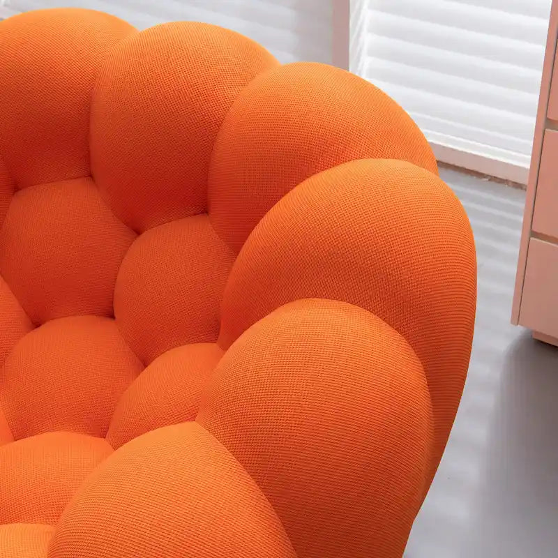 2-istuttava kuplamainen kaareva löhösohva, hunajakennokuvioinen 3D-kangaspäällinen, olohuoneeseen, salonkiin tai asuntoon