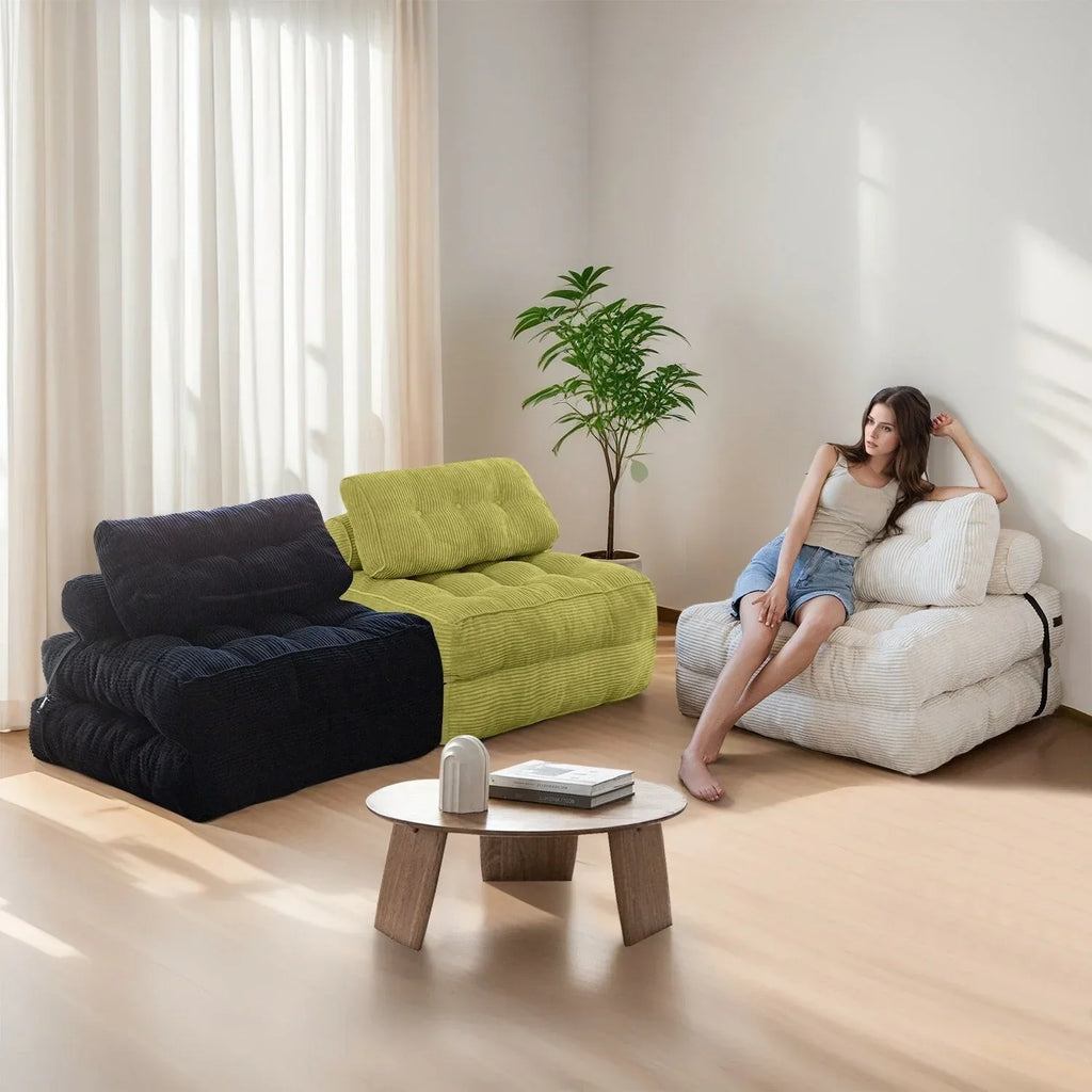 8 Corduroy vouwbare slaapbank, eenpersoons