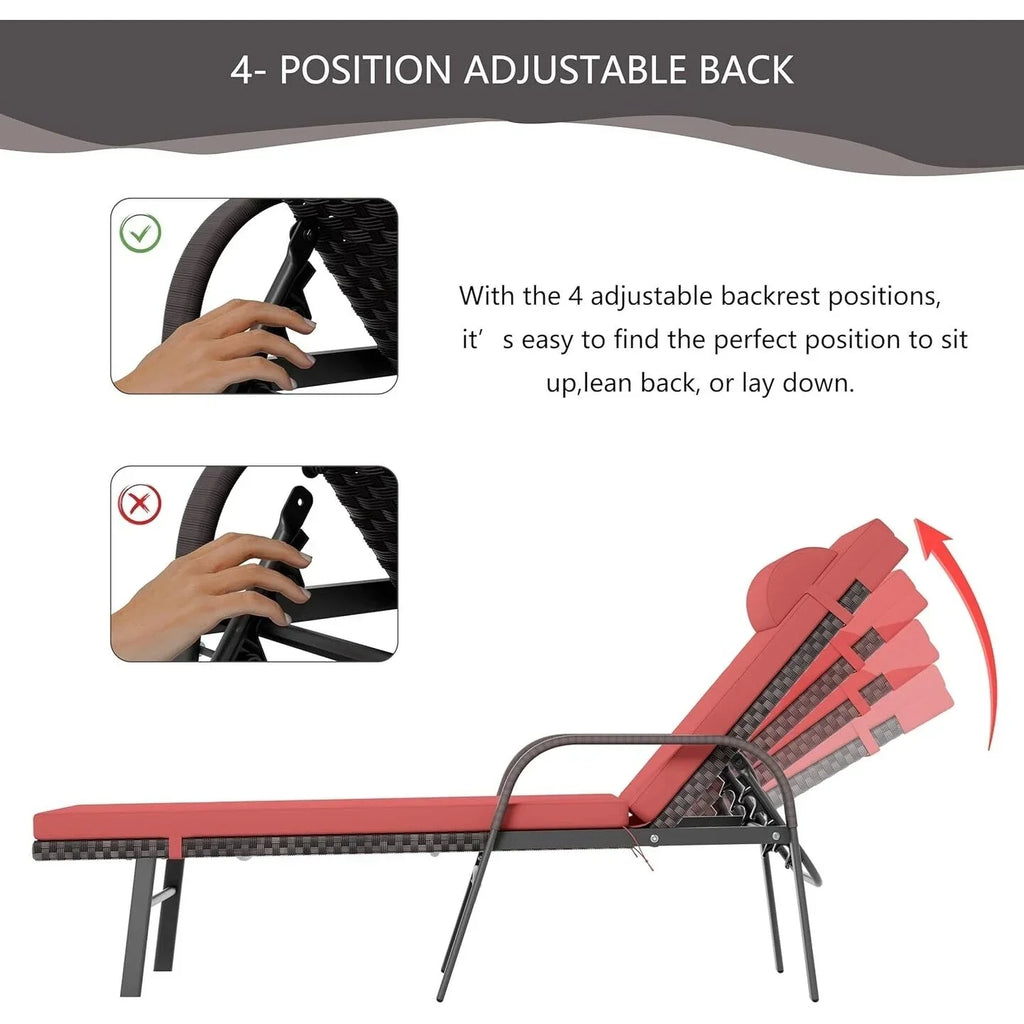 Ensemble de 3 chaises longues d’extérieur Kullavik