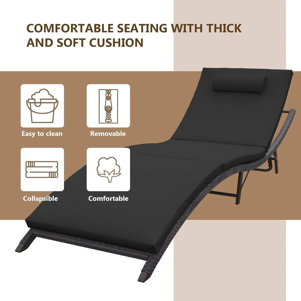 Ensemble de 3 chaises longues d’extérieur Kullavik