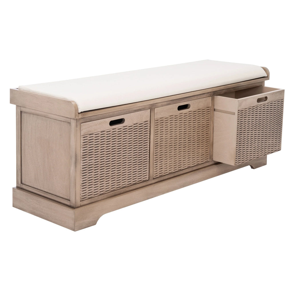 SAFAVIEH Fiorello minderli, 3 çekmeceli depolama pufu - 47.3 W x 15 L x 19 H - 47Wx15Dx19H