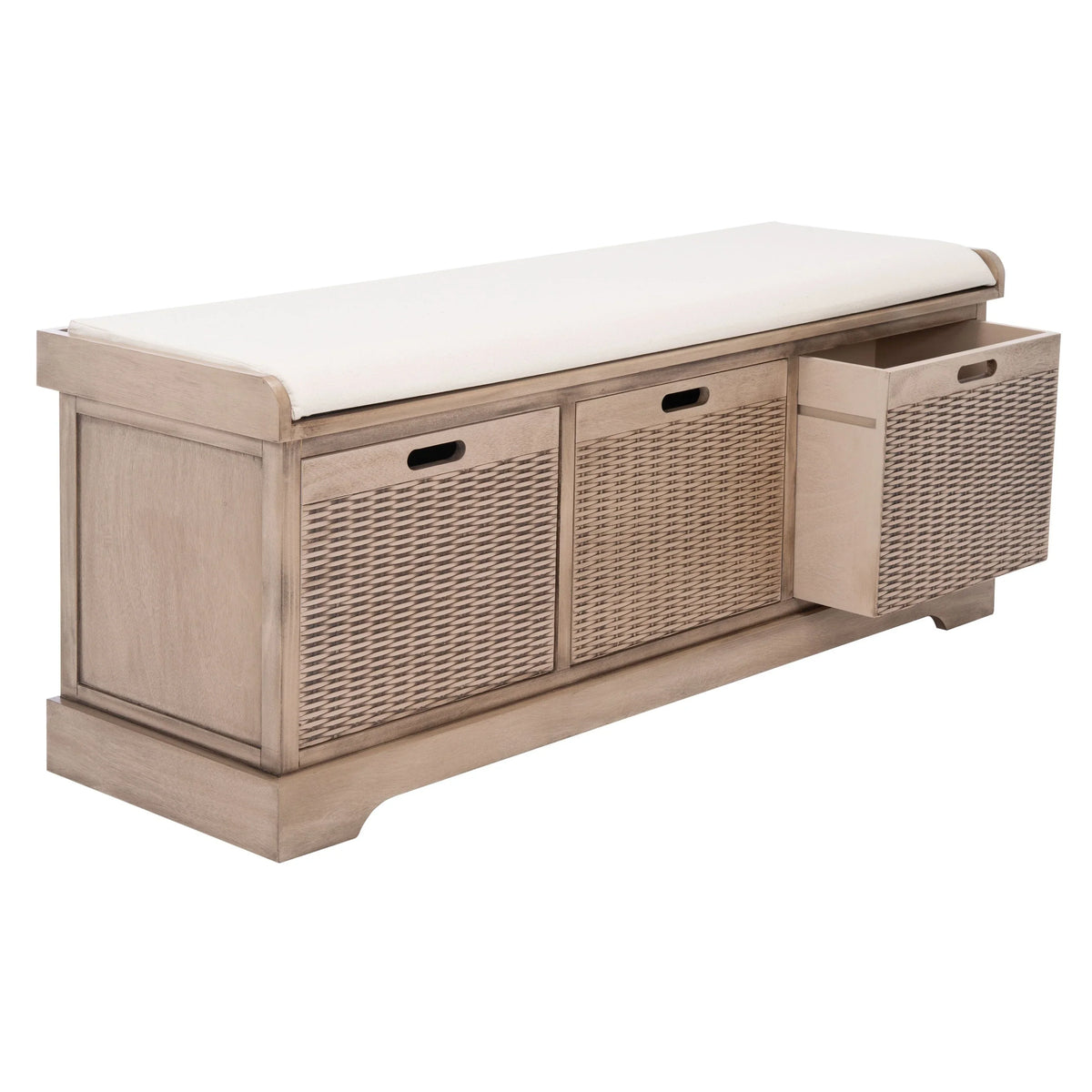 SAFAVIEH Fiorello minderli, 3 çekmeceli depolama pufu - 47.3 W x 15 L x 19 H - 47Wx15Dx19H