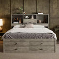 Podestbett in Queen-Size mit Ablage und 8 Schubladen, einfache Montage