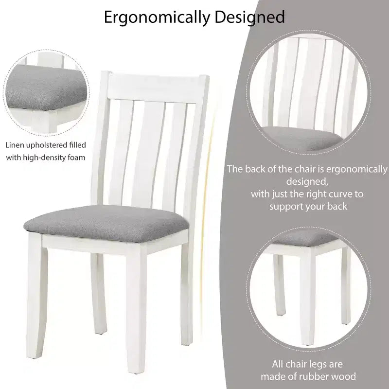 Ensemble de table à manger extensible de style champêtre pour 6 personnes, table rectangulaire et 6 chaises rembourrées