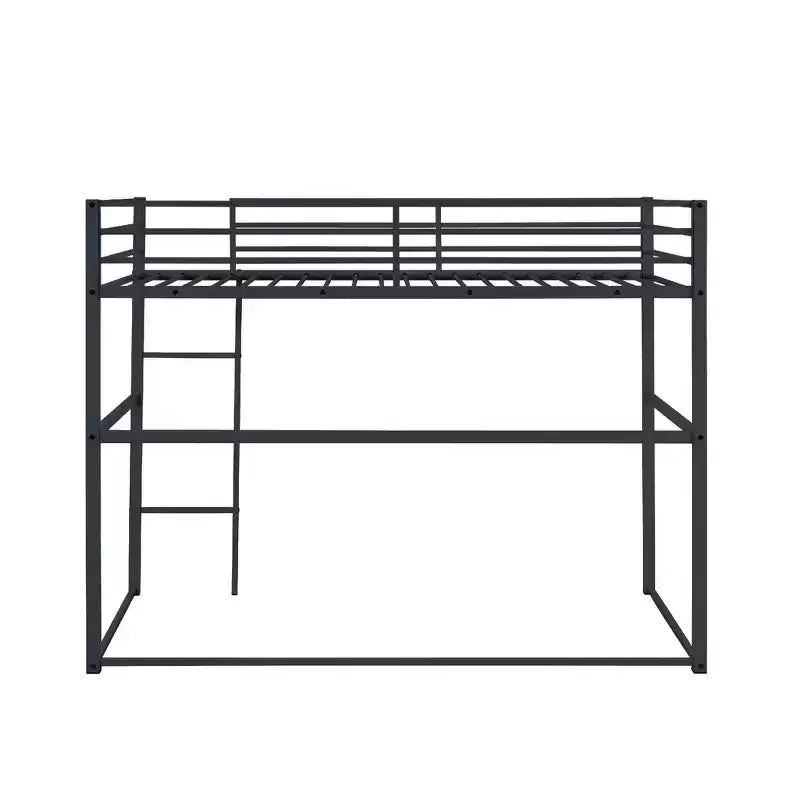 Metall-Hochbett Twin mit Schutzgittern und flacher Leiter
