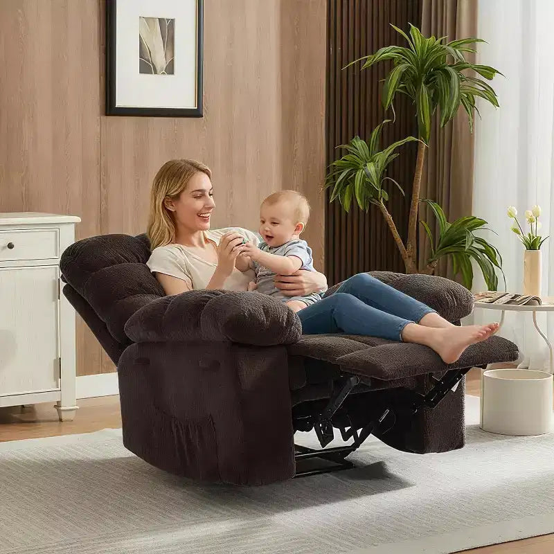 Fotel rozkładany z ręczną regulacją, ergonomiczny fotel z oddychającego materiału i kieszeniami bocznymi, jednoosobowa sofa, odpowiednia do salonu lub sypialni