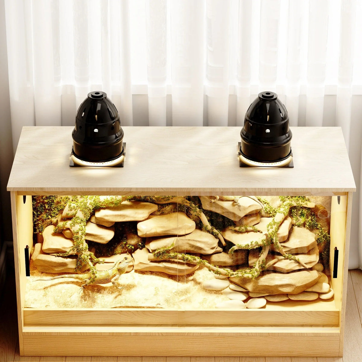 Reptilienhabitat – geräumiges Terrarium für Eidechsen, Schlangen und mehr – 47,2