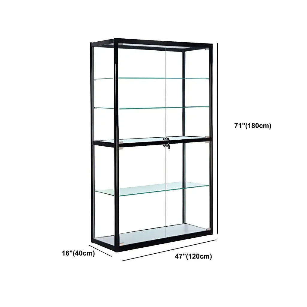 Moderine rechteckige Vitrine aus schwarzem Glas