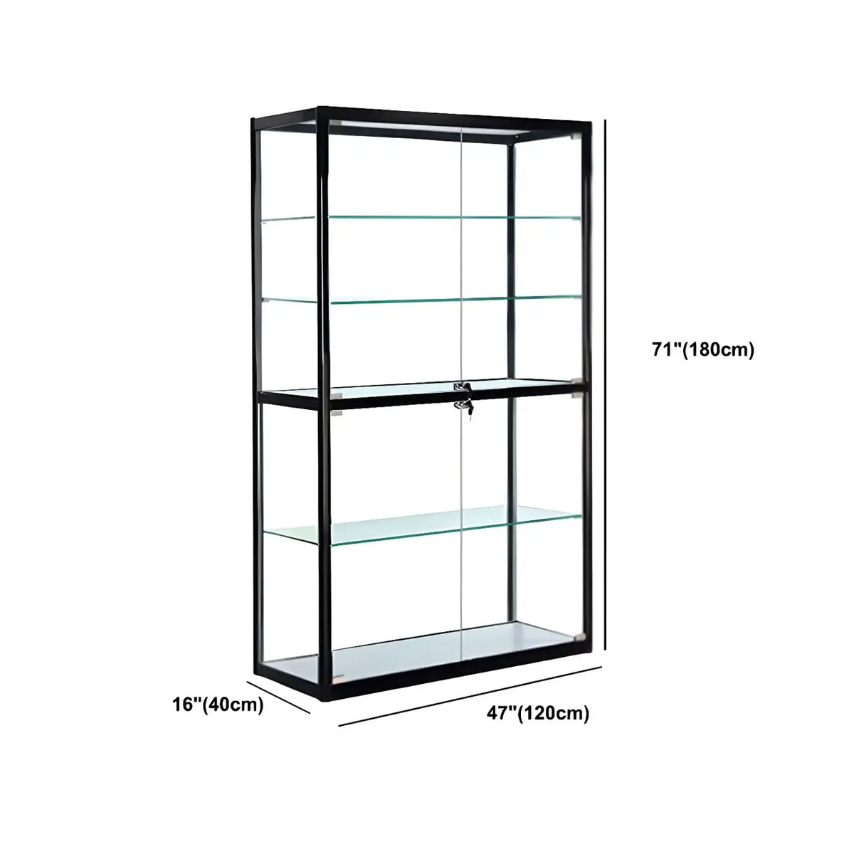 Moderine rechteckige Vitrine aus schwarzem Glas