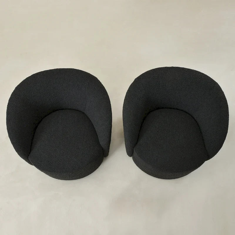 KINWELL 34 Wide Upholstered Swivel Accent Barrel Chair (Set of 2)