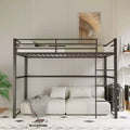Metall-Hochbett Twin mit Schutzgittern und flacher Leiter