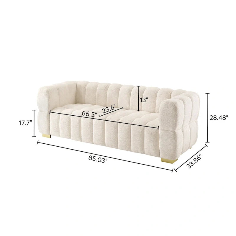 85 modernes Waffelstoff-Sofa, komfortables Freizeitsofa