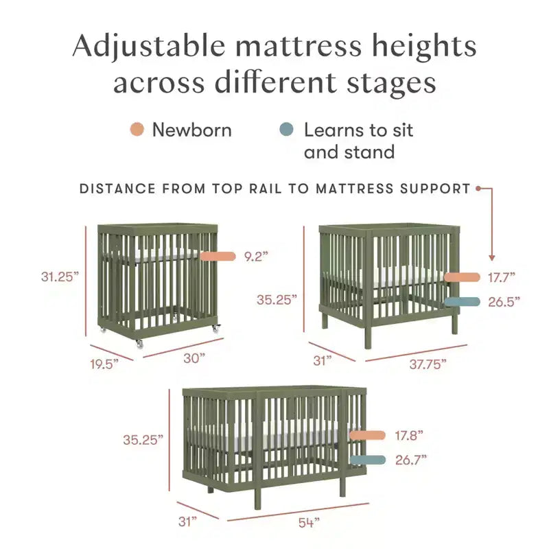 Babyletto Pogo 8-in-1-umwandelbares Kinderbett mit Umbausets für alle Entwicklungsstufen